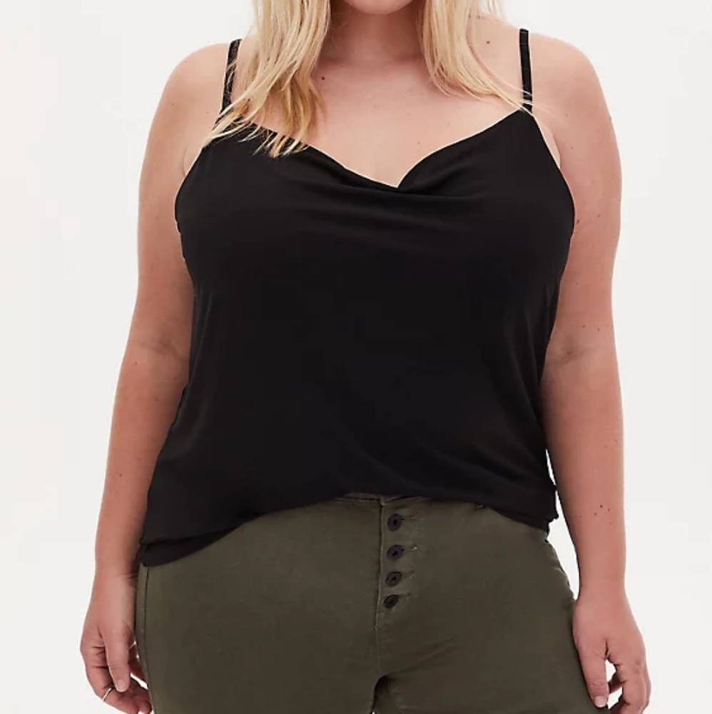 NWT Size 2 Black Studio Knit Cowl Neck Cami